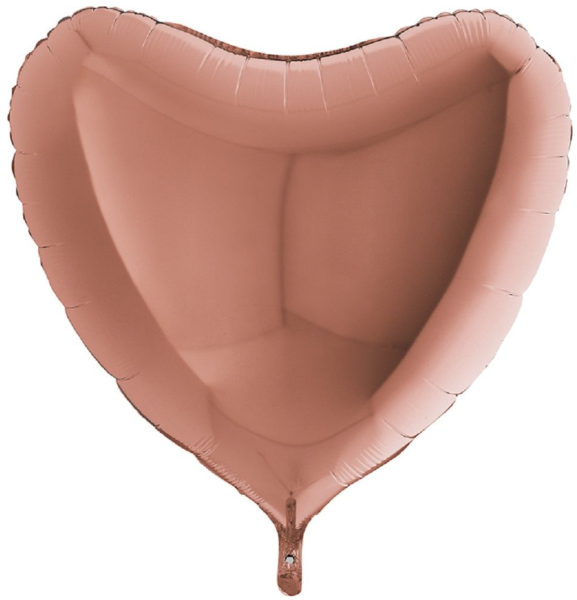 XXL Folienballon Figur - Herz Roségold - 91cm